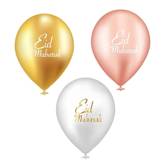Eid Mubarak ballonnen vintage kleuren verpakt per 6 - Bazaarwinkel