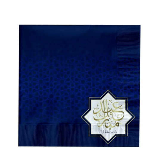 Eid servetten blauw verpakt per 12 - Bazaarwinkel