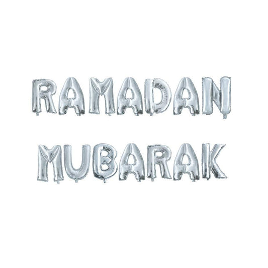 Ramadan folie letters slinger Zilver - Bazaarwinkel
